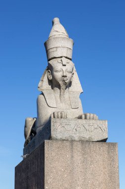  St. Petersburg Üniversitesi dolgu üzerinde Antik Mısır Sfenks