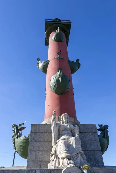 San Petersburgo Rusia Agosto 2018 Columna Rostral Centro San Petersburgo —  Fotos de Stock