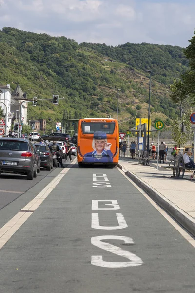 Sankt Goarshausen Allemagne Juillet 2018 Une Voie Réservée Trafic Autobus — Photo