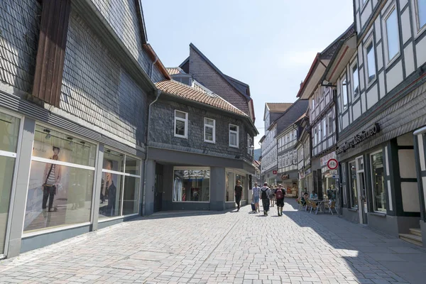 Goslar Německo Července 2018 Pohled Jednu Centrálních Ulic Centru Města — Stock fotografie