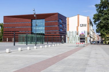Wroclaw, Polonya - 09 Temmuz 2018: Ulusal Forum müzik ve tiyatro Wroclaw, Polonya için müze binası.