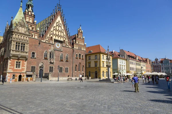 Wroclaw Polonya Temmuz 2018 Town Hall Bina Market Meydanı Wroclaw — Stok fotoğraf