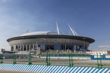 St. Petersburg, Rusya Federasyonu - 10 Ağustos 2018: Gazprom Arena yeni Stadyumu, St. Petersburg spor