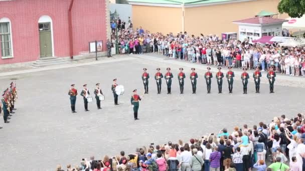 Petersburg Rusland Augustus 2018 Ceremonie Van Scheiding Van Erewacht Naryshkin — Stockvideo