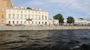 St. Petersburg, Rusya - 11 Ağustos 2018: St Petersburg zevk tekneden Fontanka Nehri'nin set of görünüm