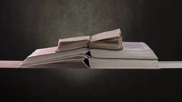 Natura Morta Con Libri Uno Scaffale Legno — Foto Stock