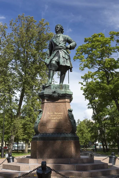 Petersburg Russia August 2018 Monument Founder City Kronstadt Emperor Peter — Stock Photo, Image