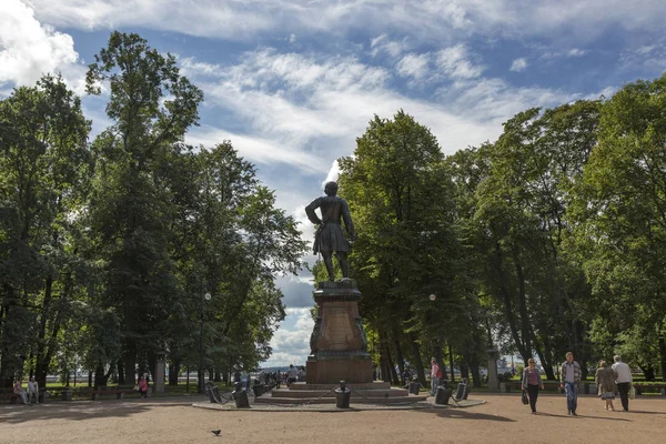 San Petersburgo Rusia Agosto 2018 Monumento Fundador Ciudad Kronstadt Emperador — Foto de Stock