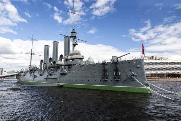 San Pietroburgo Russia Agosto 2018 Incrociatore Aurora Baltic Fleet San — Foto Stock