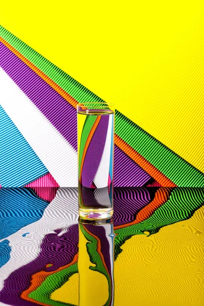 Abstract Still Life Glass Water Color Bright Background — Stock Photo, Image