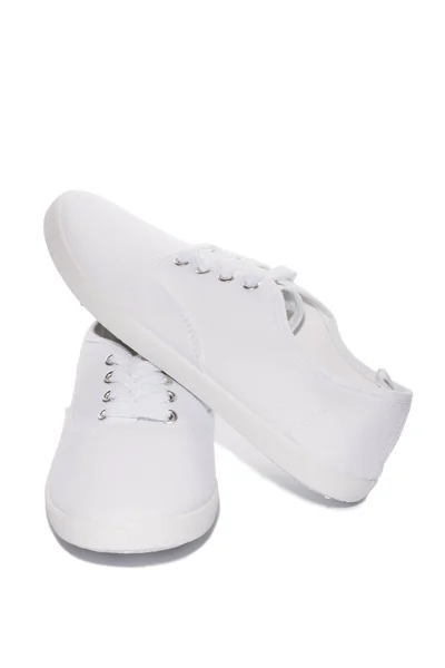 白色运动运动鞋在白色背景 — 图库照片