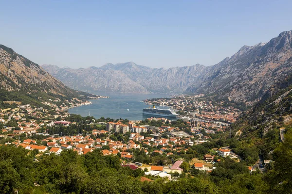Kotor Montenegro Augustus 2017 Uitzicht Baai Van Kotor Stad Kotor — Stockfoto