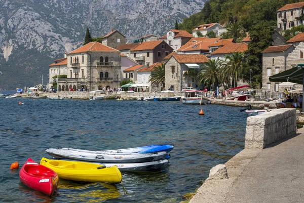 Perast Montenegró Augusztus 2017 Embankment Város Perast — Stock Fotó