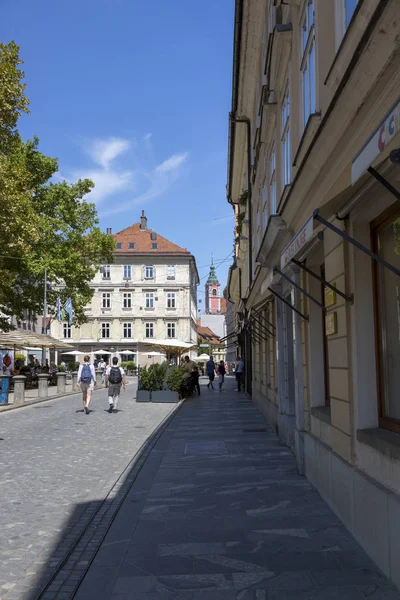 Lubiana Slovenia Agosto 2019 Veduta Degli Edifici Situati Sulla Piazza — Foto Stock