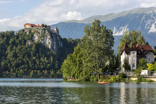 Bled Słowenia Sierpnia 2019 Widok Stary Zamek Jezioro Bled Słowenii Obrazek Stockowy