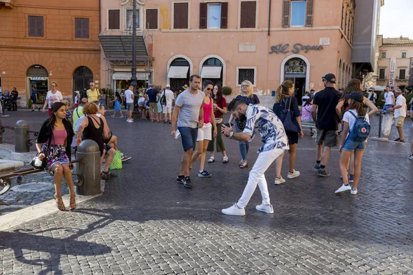 Roma Talya Ağustos 2019 Nsanlar Roma Nın Merkezindeki Piazza Navona — Stok fotoğraf