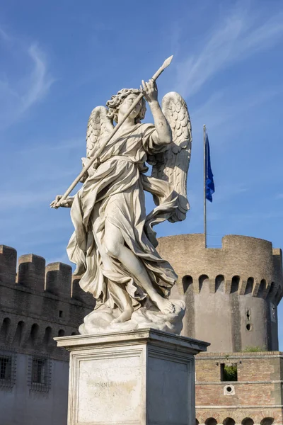 Roma Italia Agosto 2019 Estatua Ángel Puente Del Santo Ángel — Foto de Stock