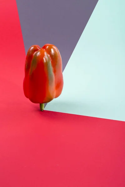 Абстрактный Натюрморт Красным Сладким Перцем Цветном Фоне — стоковое фото