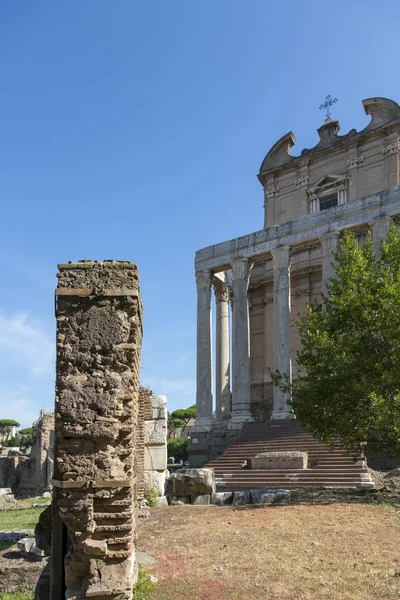 Rome Italië Augustus 2019 Zicht Oude Structuren Van Het Forum — Stockfoto