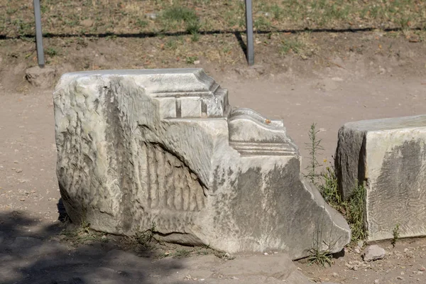 Rom Italien August 2019 Fragment Einer Mauer Einer Antiken Römischen — Stockfoto