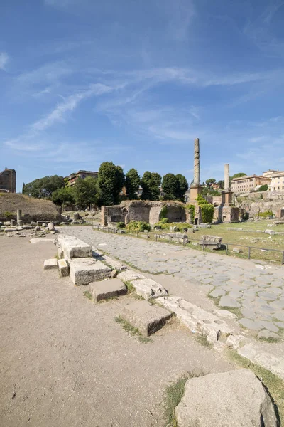 Rome Italië Augustus 2019 Zicht Oude Structuren Van Het Forum — Stockfoto