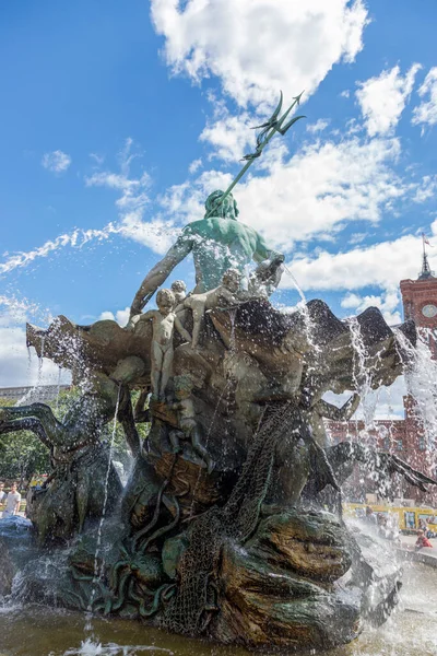 Berlín Alemania Julio 2018 Fragmento Fuente Neptuno Centro Berlín — Foto de Stock