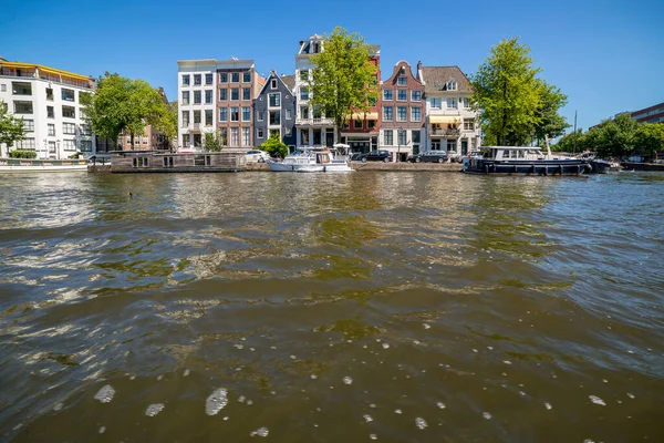 Amsterdam Hollanda Temmuz 2018 Amsterdam Seti Üzerindeki Evlerin Manzarası — Stok fotoğraf