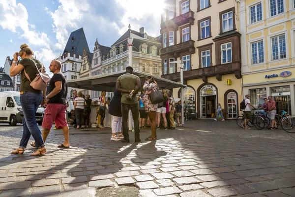 Trier Germany July 2018 People Rest Central Square Trier — Stock Photo, Image