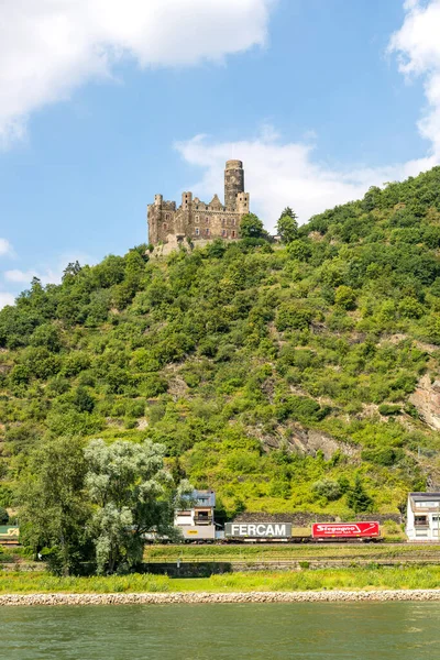 Wellmich Tyskland Juli 2018 Utsikt Över Det Antika Musslottet Vid — Stockfoto