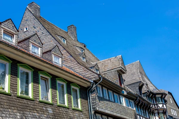 Goslar Germany July 2018 Facade Building Made Natural Slate Tiles — Stock Photo, Image