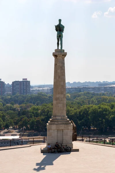 Belgrado Serbia Julio 2017 Monumento Ganador Territorio Fortaleza Belgrado — Foto de Stock