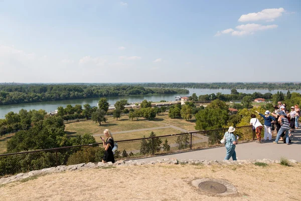 Белград Сербия Июля 2017 Года Туристы Панорамный Вид Дунай Белград — стоковое фото