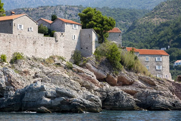 Frammento Dell Isola Santo Stefano Sulla Costa Adriatica Montenegro — Foto Stock