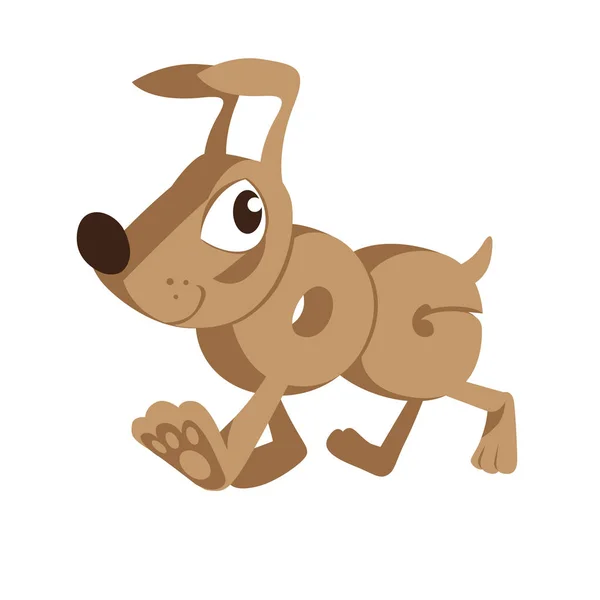 Köpek Karikatür Hayvan Harflerle Bir Vektör Çizim — Stok Vektör