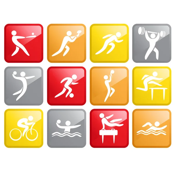 Vector Illustration Sport Competition Icons — Stock Vector