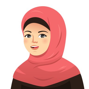 A vector illustration of Portrait of Beautiful Muslim Woman clipart