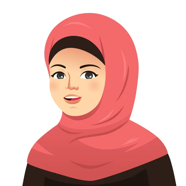 Sebuah Gambar Vektor Dari Portrait Beautiful Muslim Woman - Stok Vektor