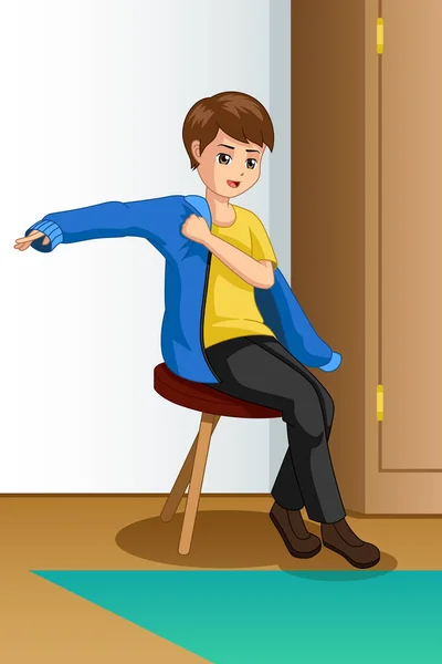Vektorové Ilustrace Boy Nosí Oblečení — Stockový vektor