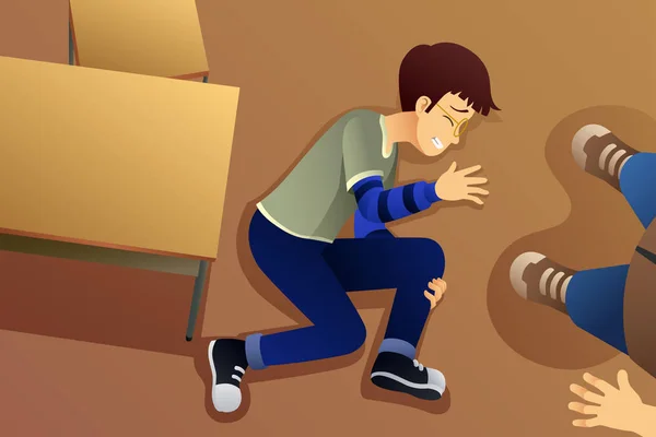 Una Ilustración Vectorial Student Bullying His Friend — Vector de stock