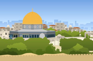 A vector illustration of Dome of Rock Jerusalem vector A vector illustration of Dome of Rock Jerusalem vector