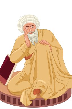 Averroes Müslüman filozof bir vektör çizim 