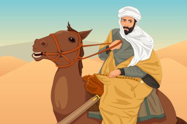 Ibn Battuta sürme bir at bir vektör çizim