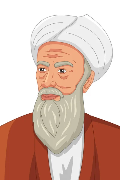 Eine Vektorillustration Des Muslimischen Philosophen Razi — Stockvektor