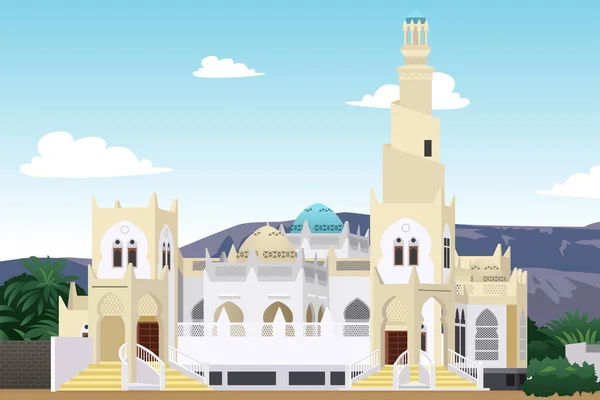 Illustration Vectorielle Mosquée Hadramaut Yémen — Image vectorielle