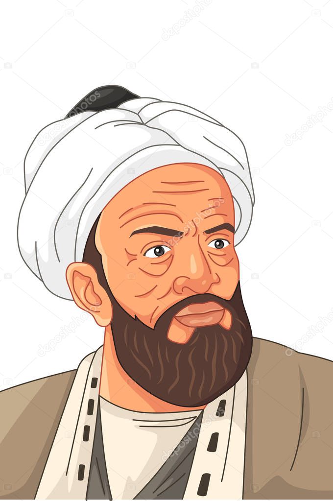 A vector illustration of Al-Biruni Muslim Scholar 
