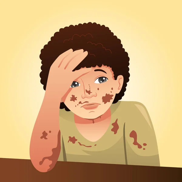 Een Vectorillustratie Van Messy Vuile Jongen — Stockvector