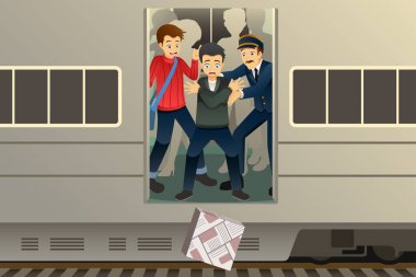 Tren İllüstrasyondan Yolcu Bırak