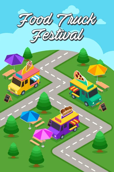 Cartel del Festival Street Food Truck — Vector de stock