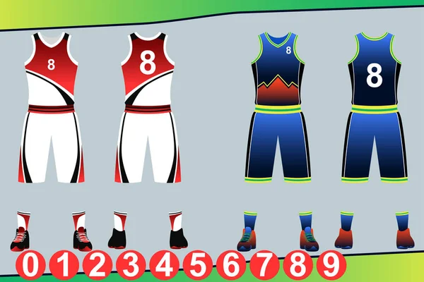 Plantilla de Jersey de Baloncesto Ilustración — Archivo Imágenes Vectoriales