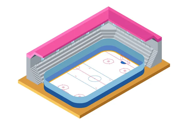 Isometric Ice Hockey Arena Illustration — Stock Vector